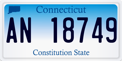 CT license plate AN18749