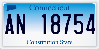 CT license plate AN18754