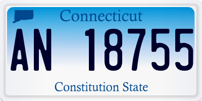 CT license plate AN18755