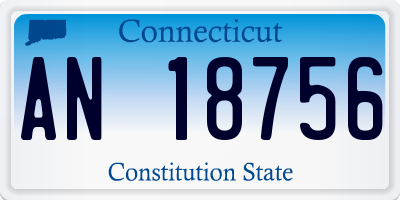 CT license plate AN18756
