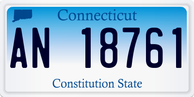 CT license plate AN18761