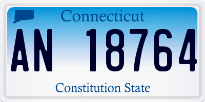 CT license plate AN18764