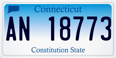 CT license plate AN18773
