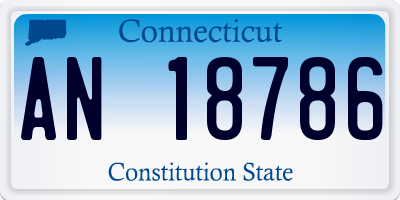 CT license plate AN18786