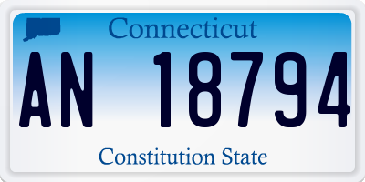 CT license plate AN18794
