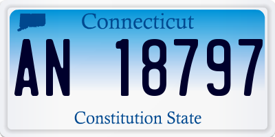 CT license plate AN18797