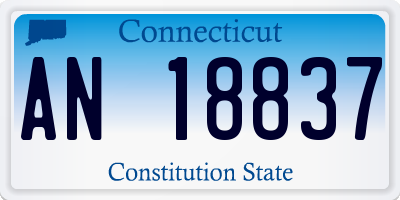 CT license plate AN18837