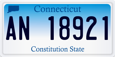 CT license plate AN18921