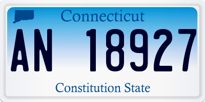 CT license plate AN18927