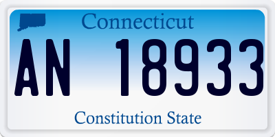 CT license plate AN18933
