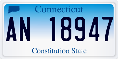 CT license plate AN18947