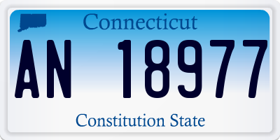 CT license plate AN18977