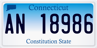CT license plate AN18986