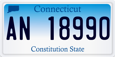 CT license plate AN18990