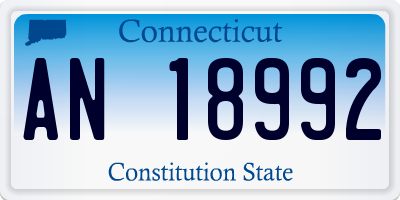 CT license plate AN18992