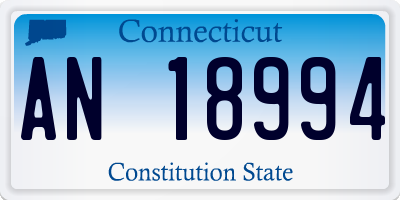 CT license plate AN18994