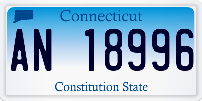 CT license plate AN18996