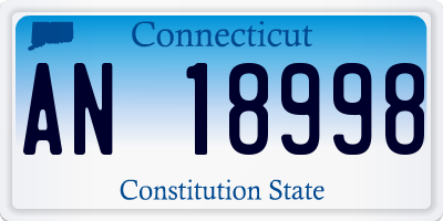 CT license plate AN18998