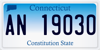 CT license plate AN19030