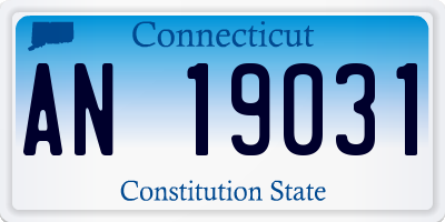 CT license plate AN19031