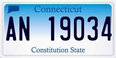 CT license plate AN19034
