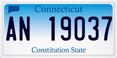 CT license plate AN19037