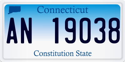 CT license plate AN19038