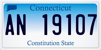 CT license plate AN19107
