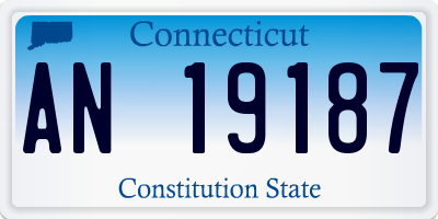 CT license plate AN19187