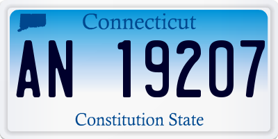 CT license plate AN19207