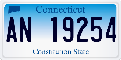 CT license plate AN19254