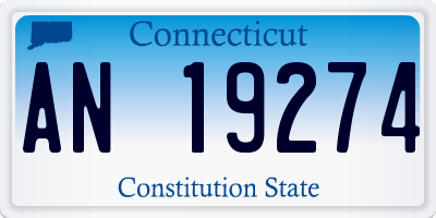 CT license plate AN19274