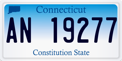 CT license plate AN19277