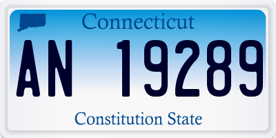 CT license plate AN19289