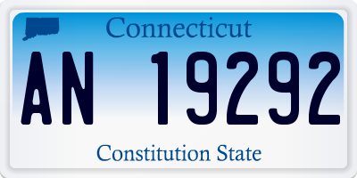 CT license plate AN19292