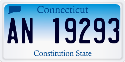 CT license plate AN19293