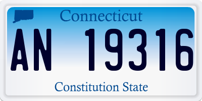 CT license plate AN19316