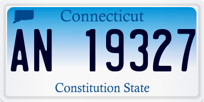 CT license plate AN19327