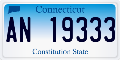 CT license plate AN19333