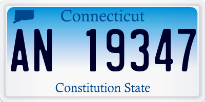 CT license plate AN19347