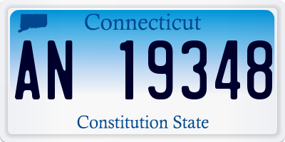 CT license plate AN19348