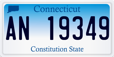 CT license plate AN19349