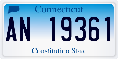 CT license plate AN19361