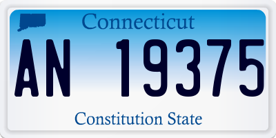 CT license plate AN19375