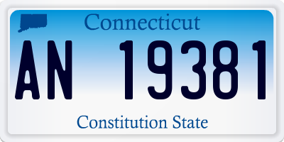 CT license plate AN19381