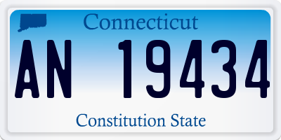 CT license plate AN19434