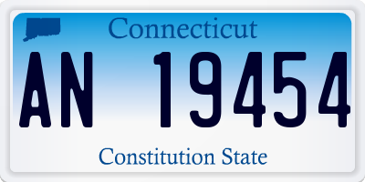 CT license plate AN19454