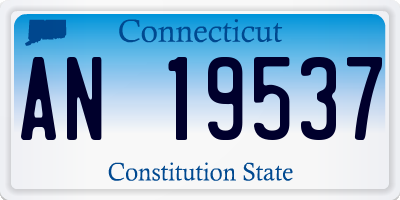 CT license plate AN19537