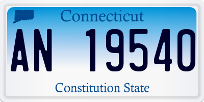 CT license plate AN19540