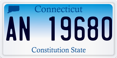 CT license plate AN19680